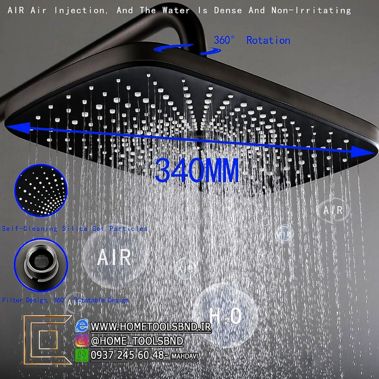 دوش پیانویی با نازل و شاتاف با کیفیت بالا