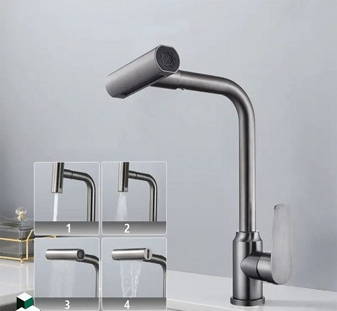 نصب شیر ظرفشویی استیل Hyshin روی سینک مدرن