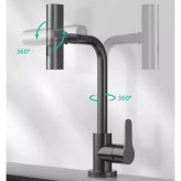 شیر Hyshin مدل 4 در رنگ کروم براق و ضد خشنازل متحرک و قابل چرخش ۳۶۰ درجه