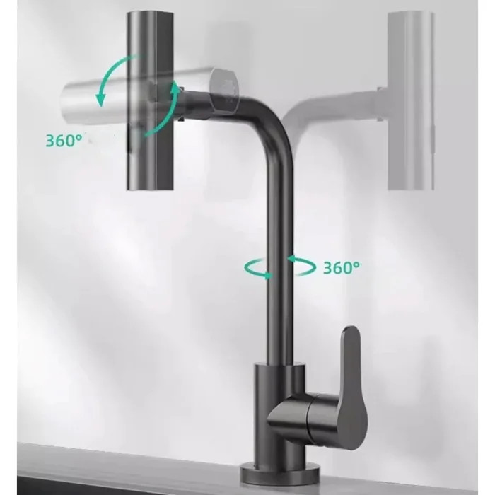شیر Hyshin مدل 4 در رنگ کروم براق و ضد خشنازل متحرک و قابل چرخش ۳۶۰ درجه