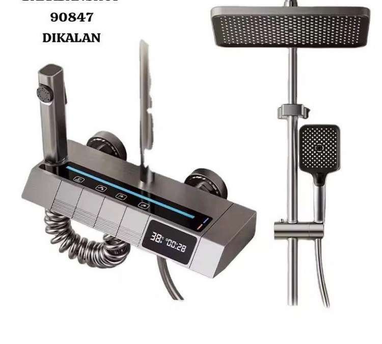 علم دوش دیجیتال پیانویی درکالان با نمایشگر دما