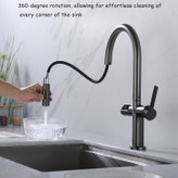 نمای نزدیک نمایشگر LED روی شیر آشپزخانه