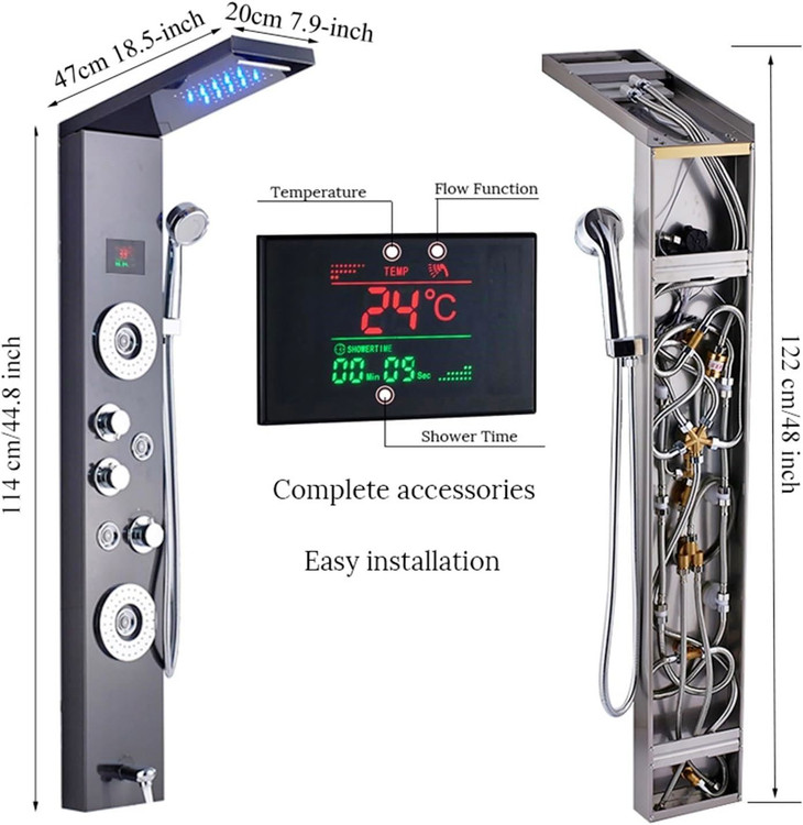 نورپردازی LED در پنل دوش هوشمند PING