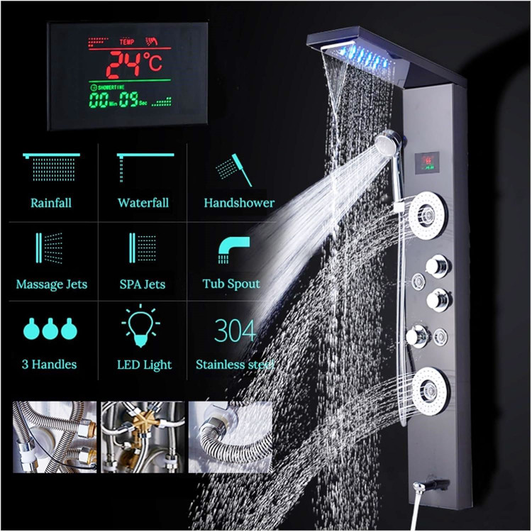 ماساژور آبی حرفهای در پنل حمام دیجیتال