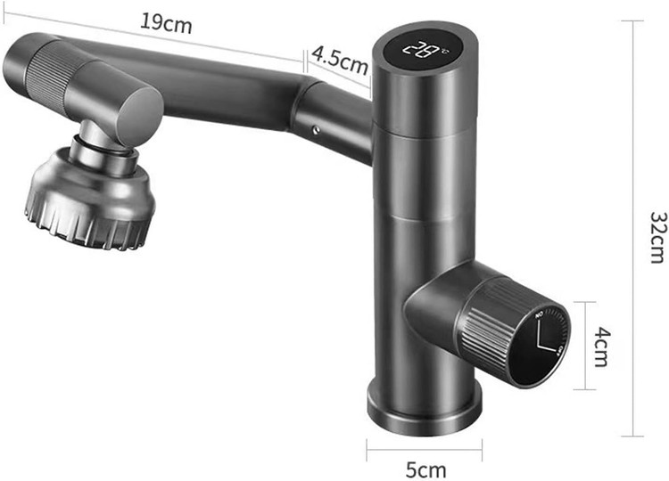 نمایشگر LED دمای آب در شیر روشویی Hyshin