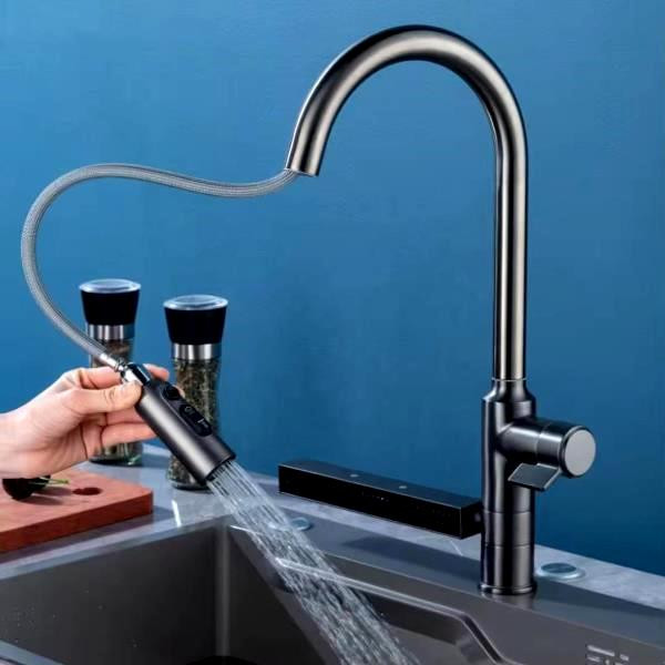 شیر ظرفشویی آبشاری 360 درجه، با نصب آسان و طراحی بروز، بهترین انتخاب برای آشپزخانههای مدرن.