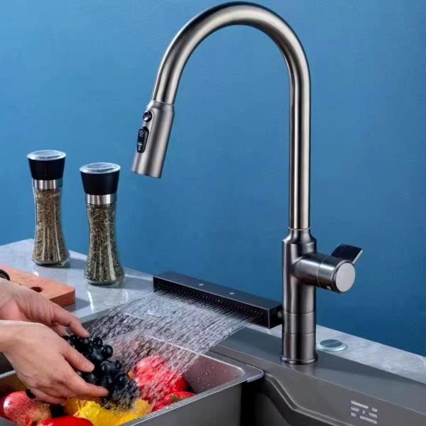 شیر ظرفشویی آبشاری با طراحی مدرن و صرفهجویی در آب