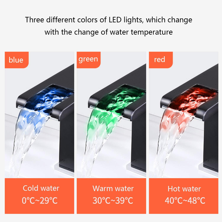 نور آبی سبز قرمز در شیر روشویی