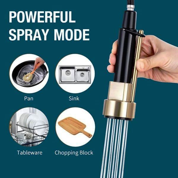 طراحی مدرن شیر فنری با نورپردازی آشپزخانه مینیمال