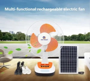 پنکه شارژی Easy Power با قابلیت اتصال به پنل خورشیدی ۹ ولت