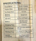 پنکه شارژی Easy Power با قابلیت اتصال به پنل خورشیدی ۹ ولت