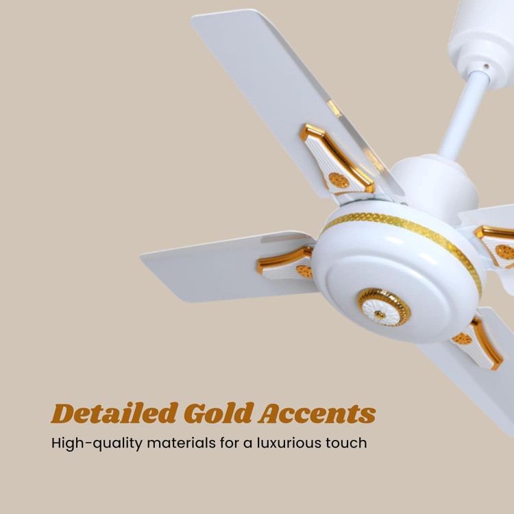 پنکه سقفی مترو کلاسیک هندی با پرههای فلزی کوتاه و طراحی لوکس