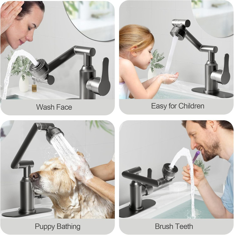 شیر روشویی مشکی استیل ضدزنگ FunnyAir