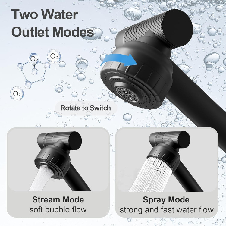 شیر روشویی مشکی FunnyAir با قابلیت چرخش 1080 درجه