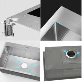 سینک ظرفشویی ضد زنگ با درپوش تخلیه هوشمند هوادیائو