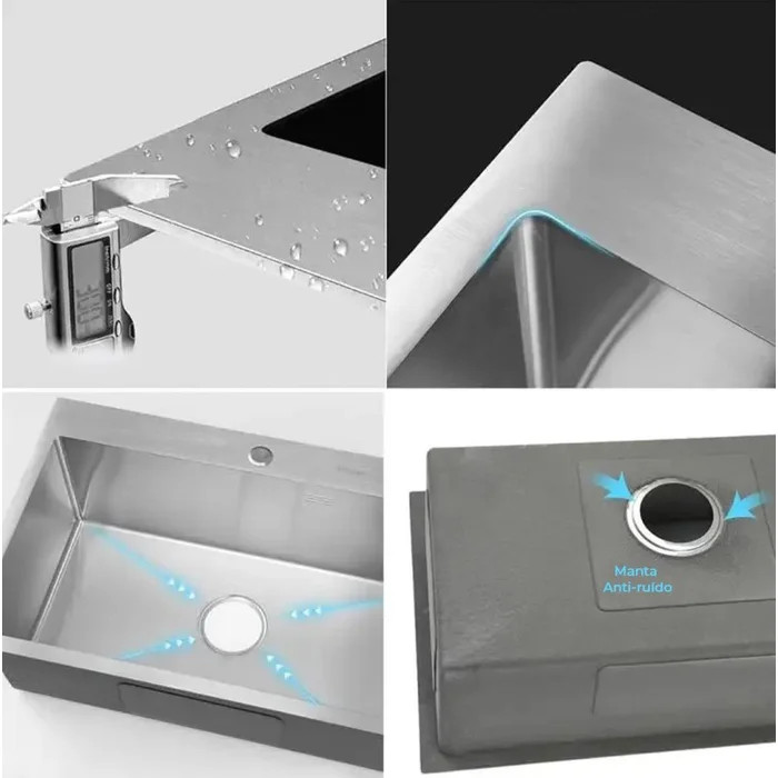 سینک ظرفشویی ضد زنگ با درپوش تخلیه هوشمند هوادیائو