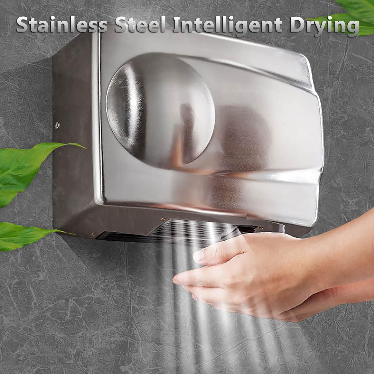 Industrial stainless hand dryer 220V wall-mounted