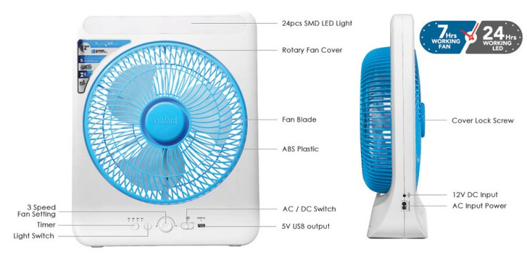 باتری ۶V 4500mAh پنکه SANFORD SF919BFN