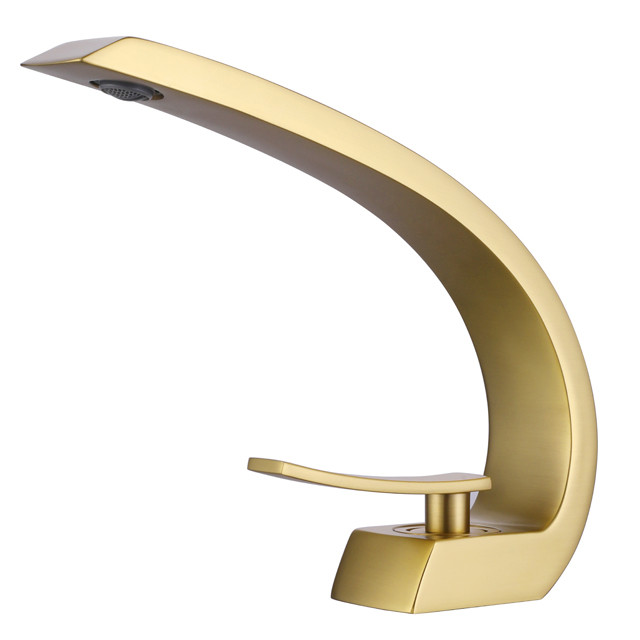 شیر روشویی مدرن طلایی-کریستال هایشین HS-586 در دکوراسیون کلاسیک-مدرن