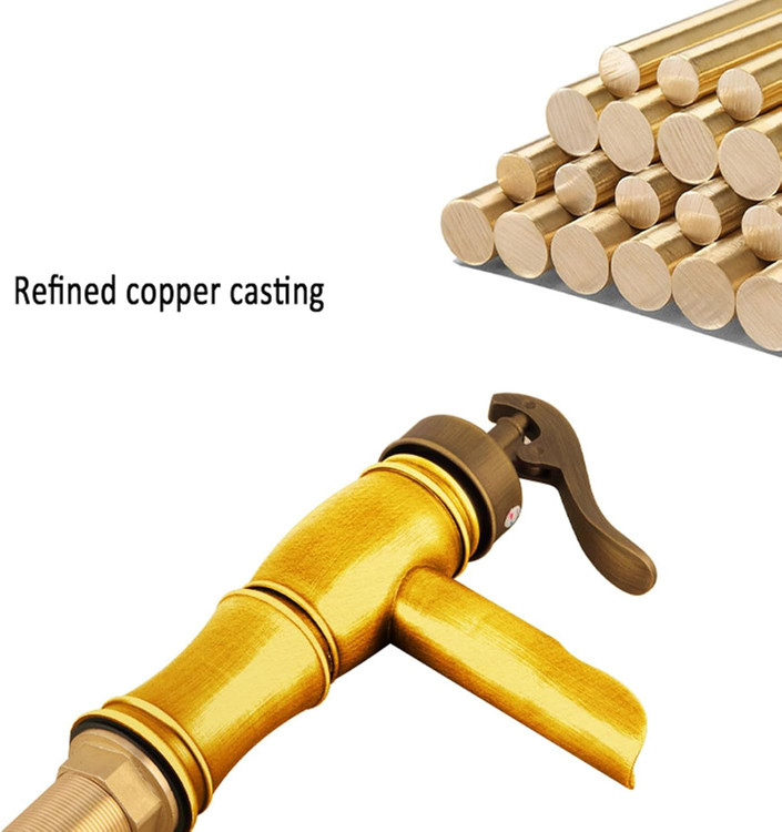 شیر روشویی پایه بلند بامبو در یک حمام با دکوراسیون اسکاندیناوی