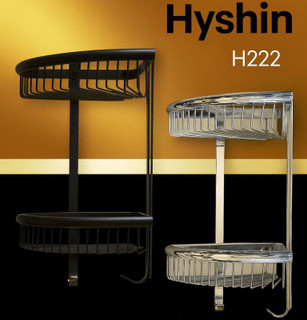 قفسه حمام Hyshin مدل دو طبقه کنج با طراحی لوکس و ضدزنگ