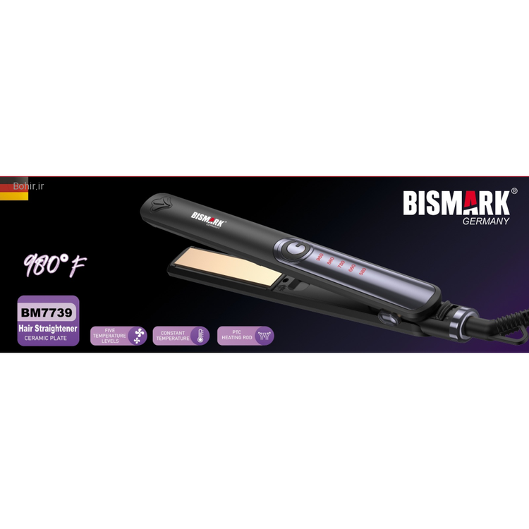 دستگاه صاف کننده مو بیسمارک مدل BM7739 با کیفیت بالا