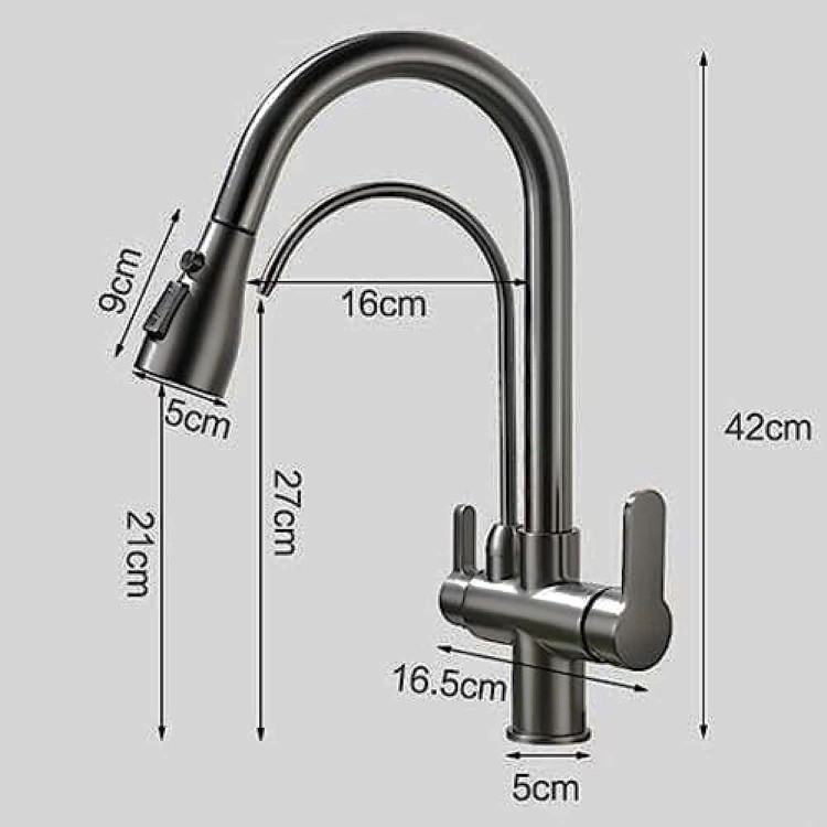 نمای جانبی خروجی قابل تنظیم شیر دومنظوره