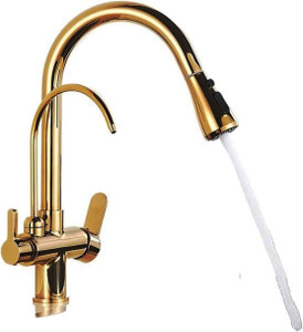 نصب شده شیر دو منظوره پینگ روی سینک استیل ضدزنگ