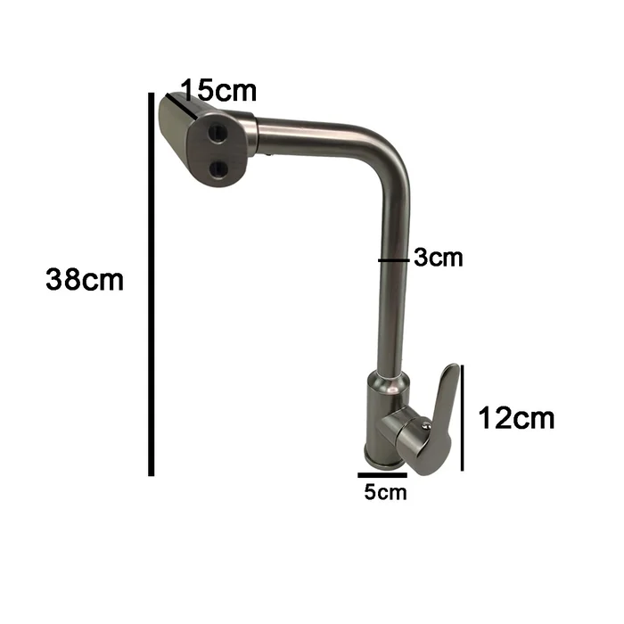 مکانیزم انعطاف‌پذیر و شلنگ فلزی شیر 360 درجه مدل 407.