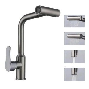 شیر ظرفشویی جدید با طراحی ارگونومیک و بدنهی استیل.