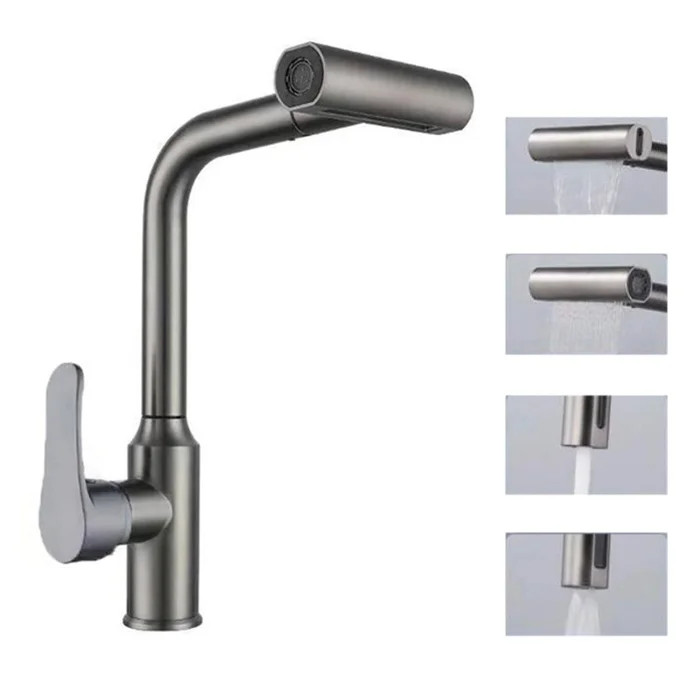 شیر ظرفشویی جدید با طراحی ارگونومیک و بدنهی استیل.