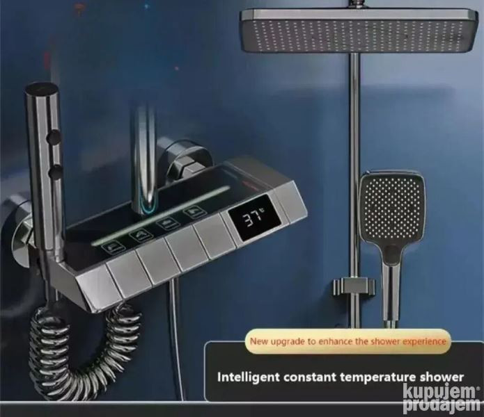 جزئیات متریال بدنه برنجی و آبکاری PVD رنگ دودی دوش دیجیتال.