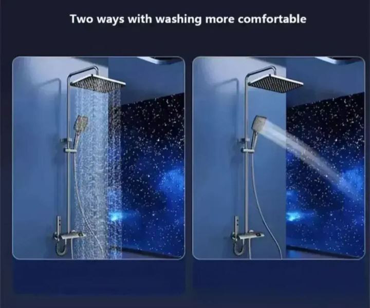 نمای دوش دیجیتال 0003G نصب شده در حمام مدرن و لوکس.
