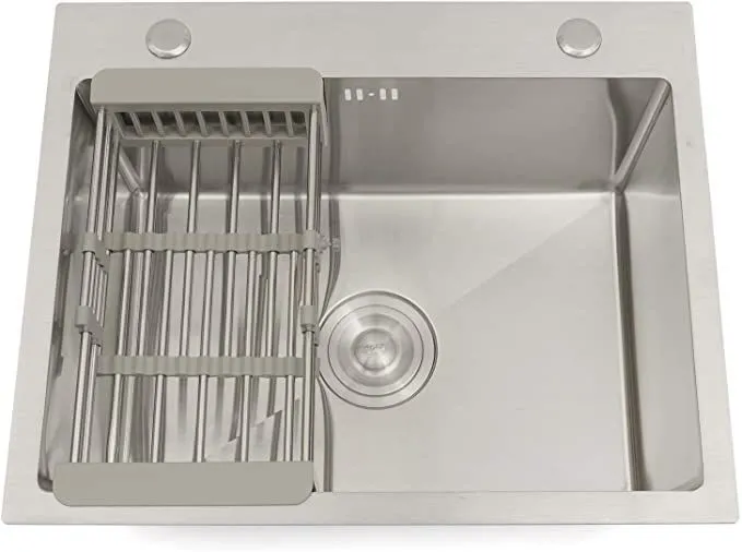 سینک ظرفشویی تک لگن 60x45 استیل 304 برند Huadiao