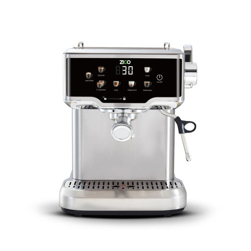 نمای کلی اسپرسوساز ZC6067 هوشمند با نمایش لوگوی اپلیکیشن