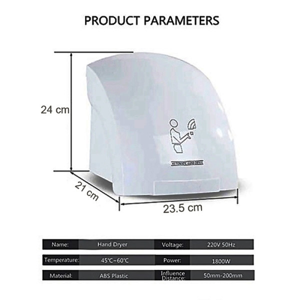 مقایسه اندازه دست خشککن برقی هوادیائو با مدلهای دیگر