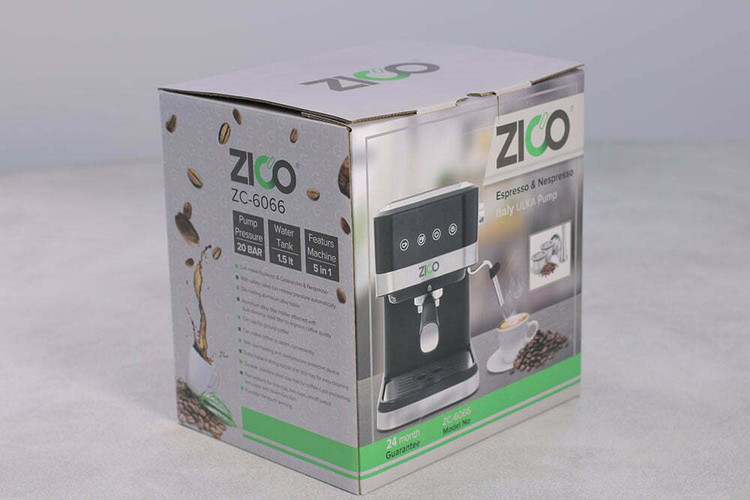 محتویات جعبه و لوازم جانبی اسپرسوساز زیکو مدل ZC-6066