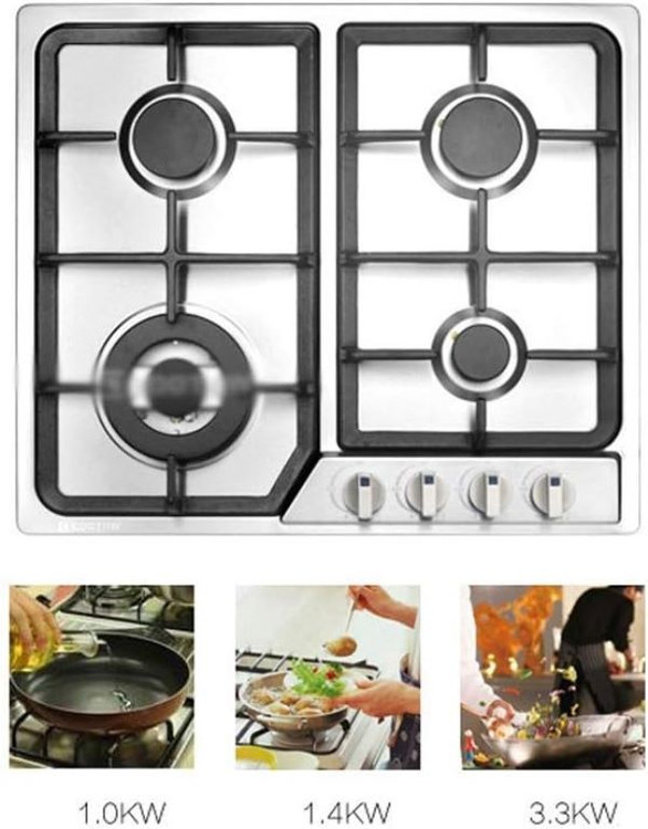 نمای کامل اجاق گاز استیل کریپتون چهار شعله