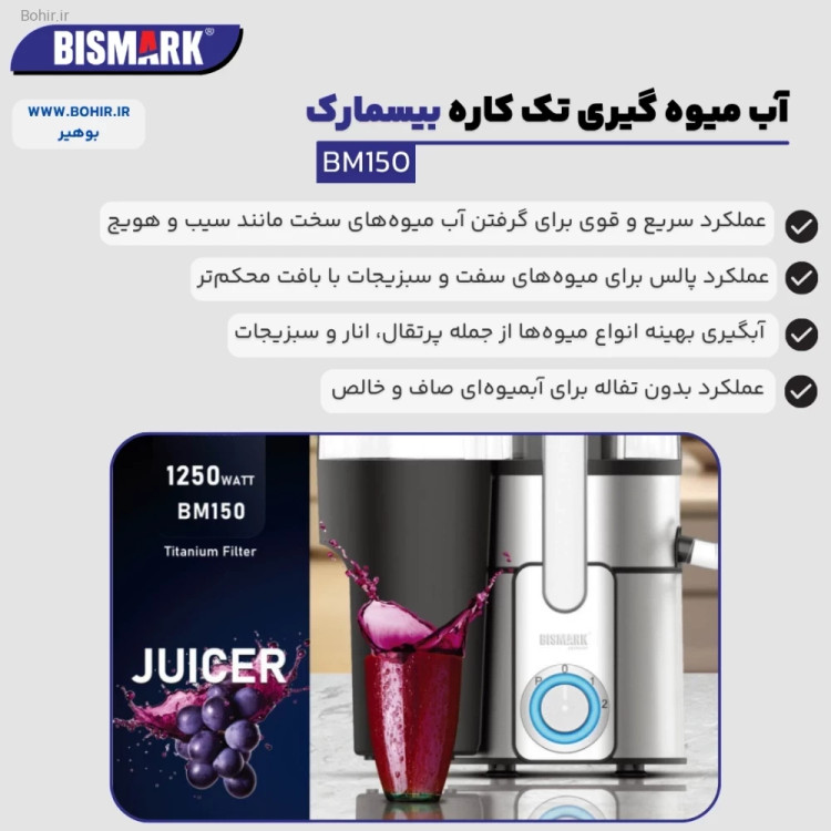 آبمیوه گیری دو سرعته بیسمارک