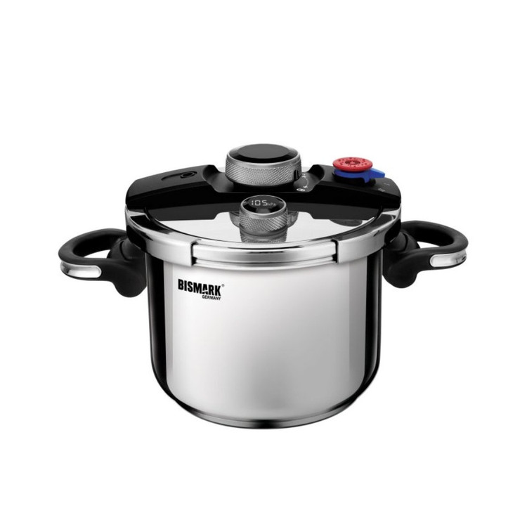 بدنه استیل براق 18/10 زودپز 6 لیتری بیسمارک