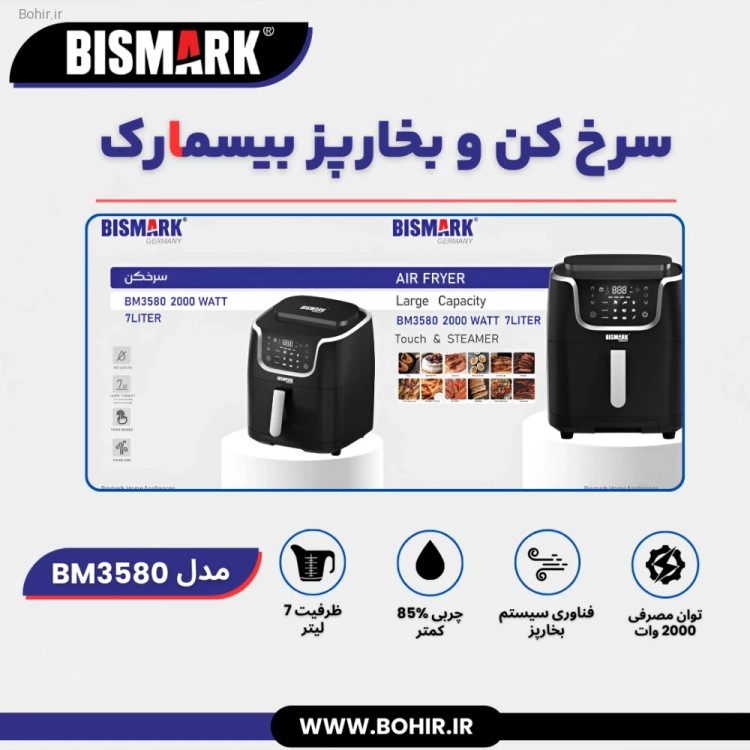 سرخ کن دیجیتال 2000 وات بیسمارک