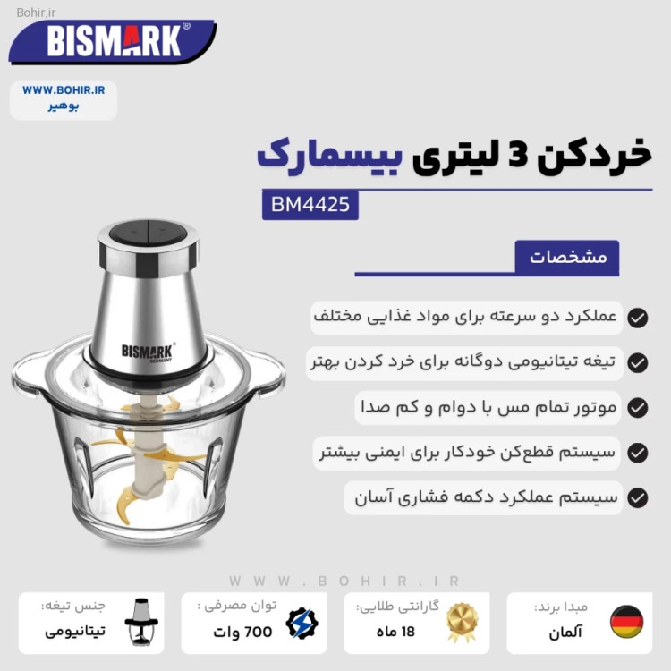 خردکن ظرف پیرکس شفاف